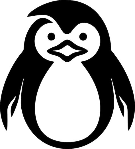 Premium Vector Penguin Black And White Vector Illustration