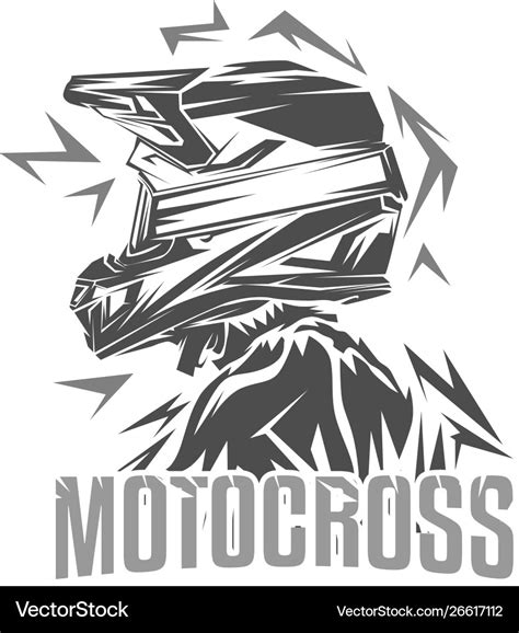 Helmet Motocross Motocross Royalty Free Vector Image