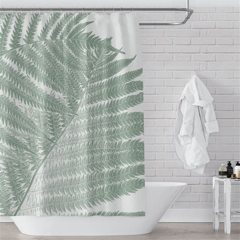 Two Green Ferns Giant Botanical Print Shower Curtain Metro Shower