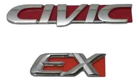 Emblema Civic Ex Letreiro Cromado Linha Honda Ano Mercadolivre