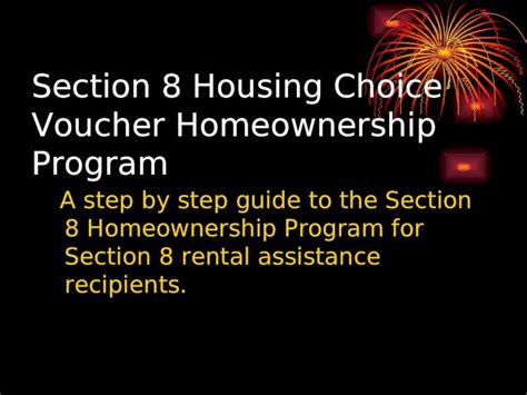 Ppt Section Housing Choice Voucher Homeownership Program A Step By