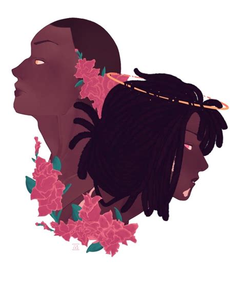 Two Black Women With Flowers In Their Hair