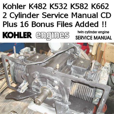 Kohler K482 K532 K582 K662 Twin Cylinder Service Manual And Bonuses Added Pdf Cd Ebay