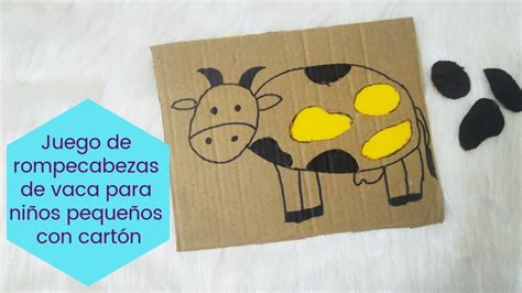 Juego De Rompecabezas De Vaca Sin Hijos Peque Os Hacer Con Cart N Youtube