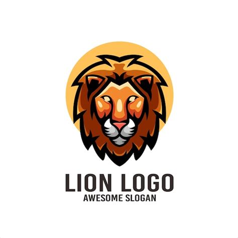 Vetor De Design De Logotipo De Mascote De Ilustração De Leão Vetor Grátis