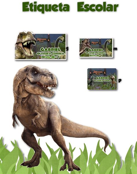 Etiqueta Escolar Dinossauro Jurassic Kit Elo