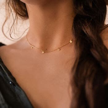 Dainty 18 K Gold Plated Disc Coin Choker Necklace By Elk Bloom