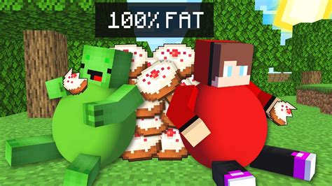 Maizen And Mikey GOT FATTER 100 Funny Story In Minecraft JJ YouTube