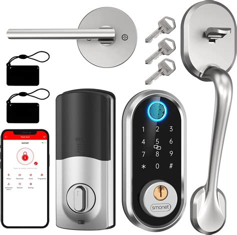 Smart Front Door Lock Set Smonet Fingerprint Lock Keypad Front Door