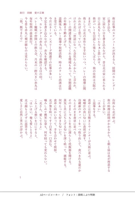 ゆきまる On Twitter 侑北版ワンドロワンライ 大遅刻で前回のお題 旅行 同棲 愛の言葉 です 開催いつもありがとうございます！！