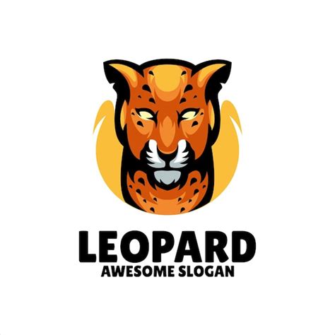 Dise O De Logotipo De Ilustraci N De Mascota De Cabeza De Leopardo