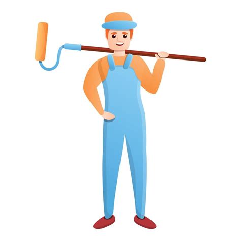 House Painter Guy Icon Cartoon Style 14282275 Vector Art At Vecteezy