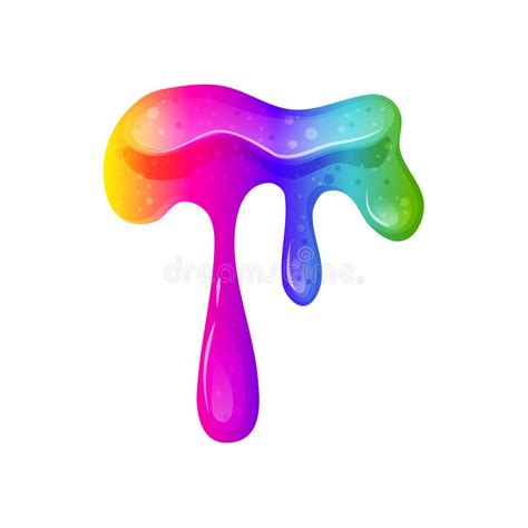 Rainbow Dripping Slime. Sticky, Viscous Liquid. Bright Toy for Children ...