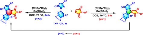 Rh Iii Catalyzed Switchable [4 1] And [4 2] Annulation Of N Aryl Pyrazolones With