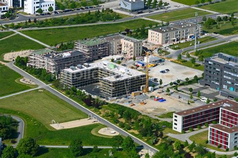 W Rzburg Von Oben Baustelle Zum Neubau Eines Wohnhauses Im Wohngebiet