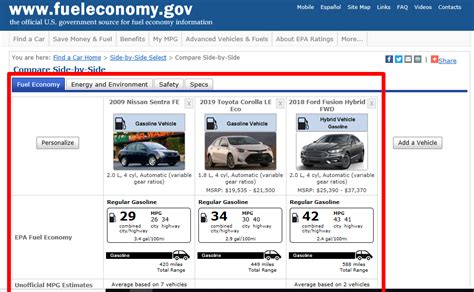 4 Ways to Compare Cars' Fuel Efficiency Using FuelEconomy.gov