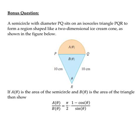 Solved Bonus Ouestion A Semicircle With Diameter PQ Sits On Chegg