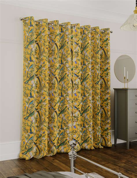 Velvet Spring Bird Eyelet Thermal Curtains Mands Collection Mands