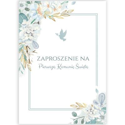 Zaproszenie Na Komuni Komunijne Boho Eko Oficjalne