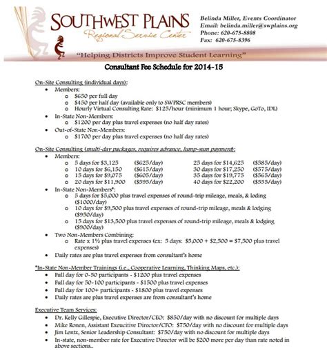 7 Free Fee Schedule Templates In Ms Word And Ms Excel