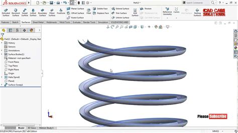 Solidworks Sweep Surface Youtube