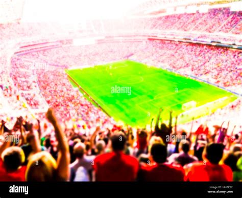 Football Soccer Fans Cheer Their Team And Celebrate Goal In Full