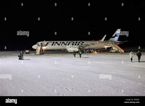 Arriving at Ivalo Airport, Finnish Lapland Stock Photo - Alamy