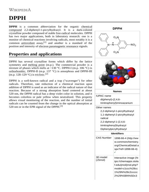 dpph properties applications  chemical structure