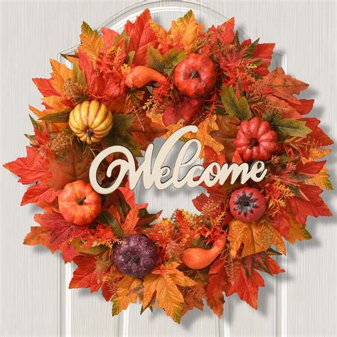 Fall Wreath Decor Fall Wreaths For Front Doors 20 Inch Handcrafted