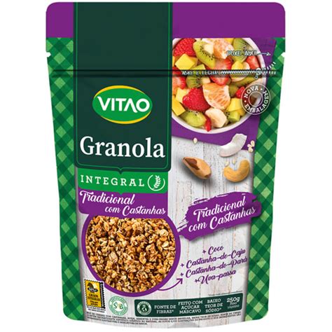 Granola Tradicional Integral Sabor Castanhas 250 G Vitao 01 Un