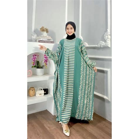 Jual Kaftan Wanita Githa Kaftan Kondangan Vol Motif Batik Koin