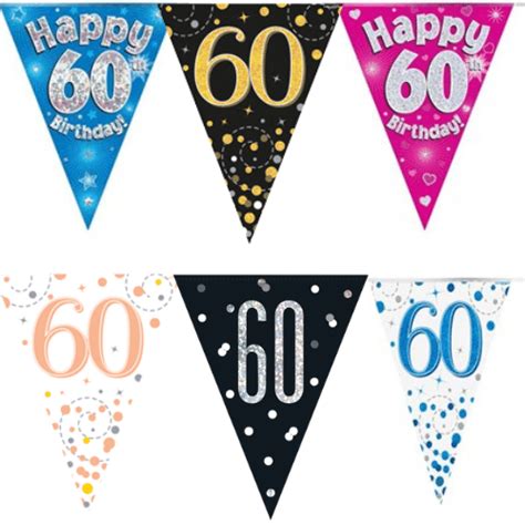 Age 60 Flag Bunting Cardiff Balloons Local Party Shop