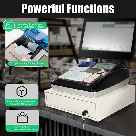 Led Display Pos System Cash Register With Drawer Keys For Retail