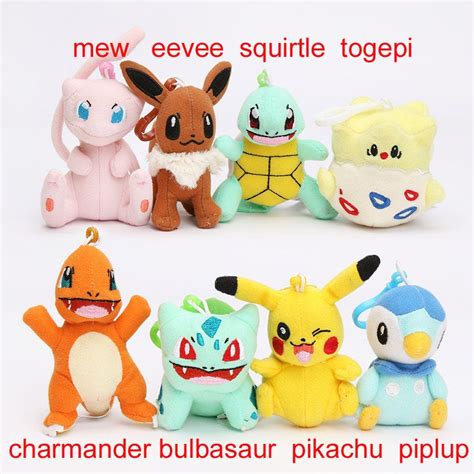 2017 8styles Pikachu Plush Bulbasaur Charmander Piplup Squirtle Eevee ...