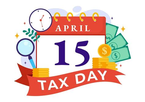 Happy Tax Day Vector Illustration On April With Clipboard Tax Form