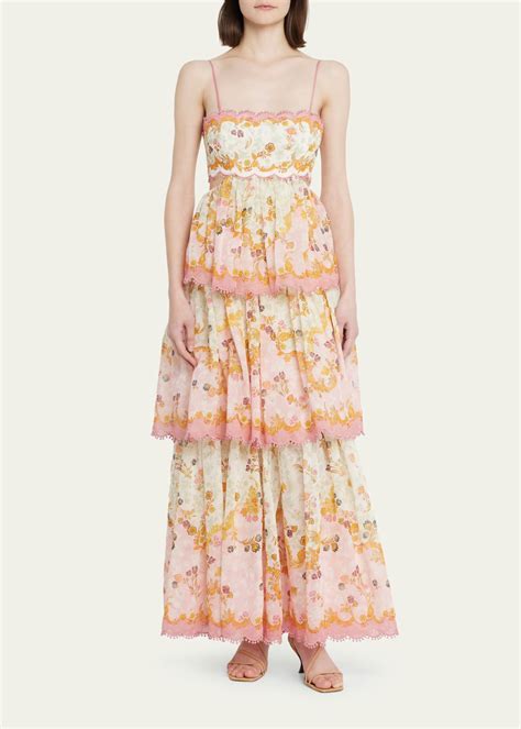 Zimmermann Laurel Frill Midi Dress Bergdorf Goodman