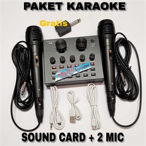 Jual Paket Karaoke Sound Card V Mixer Soundcard V Bluetooth Audio Usb