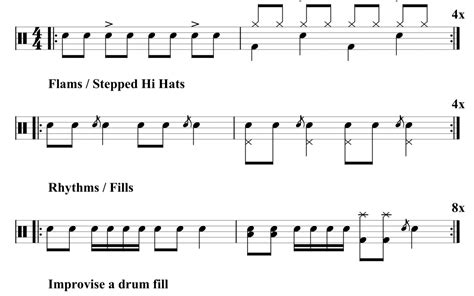 Drum Practice Routines Sheet Grade Learn Drums For Free