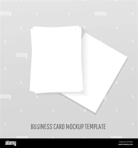 White Blank Business Cards Mockup Realistic Template Mockup With