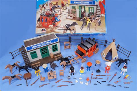 Playmobil Mega Western Cowboy Et Indien Set Avec Wagon Shérif Wigwam Et