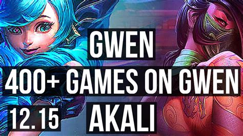 Gwen Vs Akali Top 2 0 4 400 Games Kr Master 12 15 Youtube