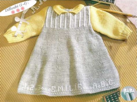 Modèle Robe bébé TERRA Réf W043 Clic Laine Modele tricot Modele