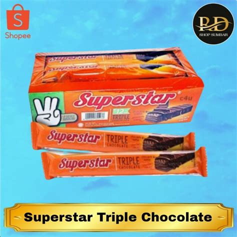 Jual SUPERSTAR Triple Chocolate 18gr Wafer 1 Pak Isi 12 Bungkus