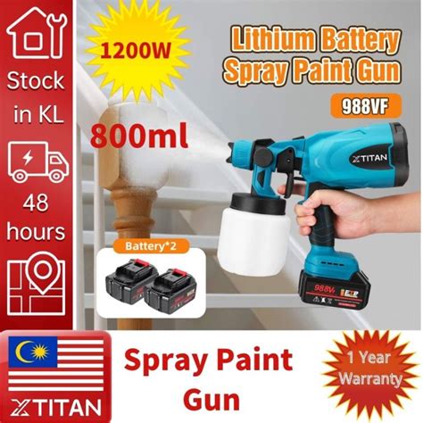 Xtitan 1888vf Cordless Electric Paint Gun Spray Gun 1200w 800ml High