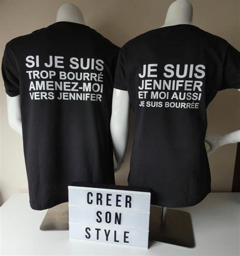 Duo Tee Shirt Personnalisé Pour Couple Si Je Suis Trop Etsy