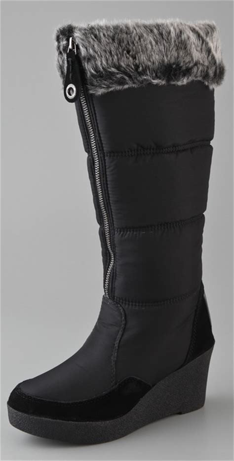 Lyst Juicy Couture Ensley Black Fabric Wedge Winter Boot In Black