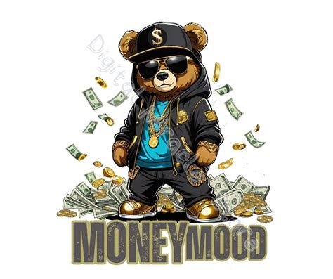 Gangster Teddy Bear PNG Hip Hop Teddy Bear Get Money Png Teddy Bear