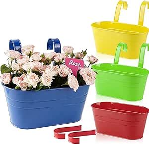 ABSDON 4pcs Vasi Di Fiori Da Appendere Vasi Di Metallo Esterno Vaso