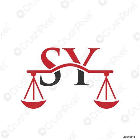 Law Firm Letter Sy Logo Design Lawyer Justice Law Attorney Stock