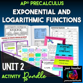 Ap Precalculus Unit Exponential And Logarithmic Functions Activity Bundle